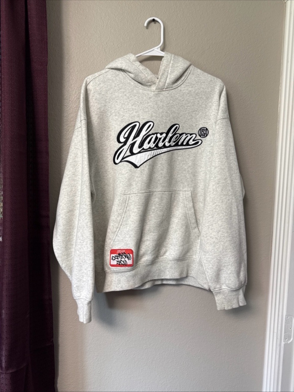 RB11 H&M men’s Harlem Graphic Grey Sweatshirt Hoodie Size Small